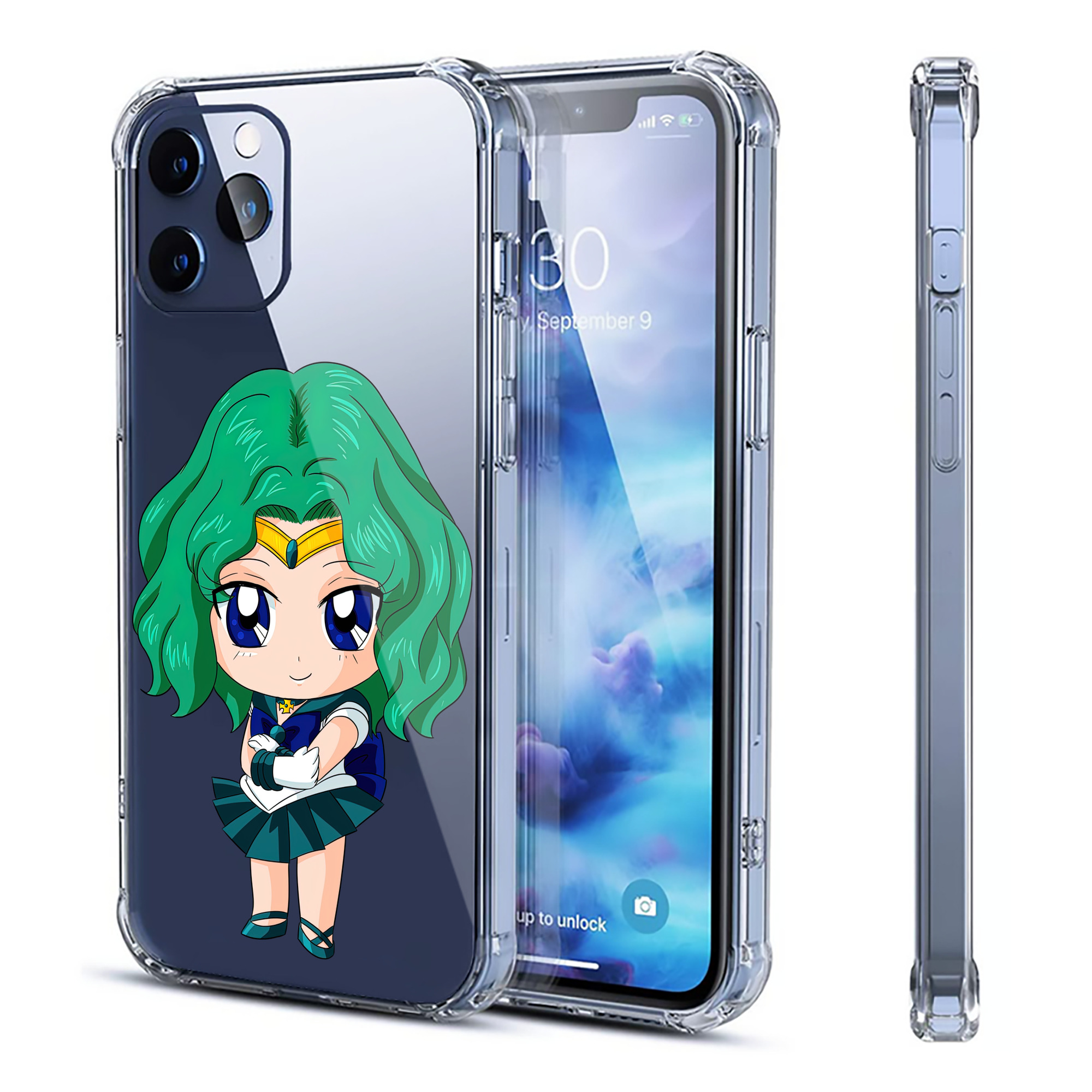 （画像用） 美少女戦士セーラームーン 海王 みちる（かいおう みちる） Sailor Moon Kaiou Michiru 【iPhone 12シリーズ対応】透明スマホケース（クリアソフトケース）